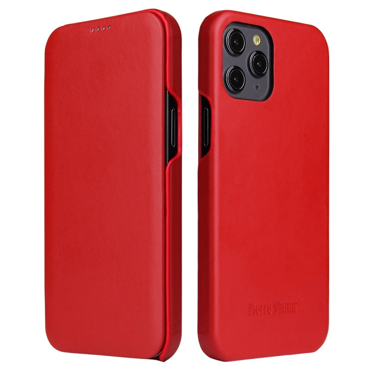 Fierre Shann Business Magnetic Horizontal Flip Genuine Leather Case, For iPhone 12 mini, For iPhone 12 / 12 Pro, For iPhone 12 Pro Max