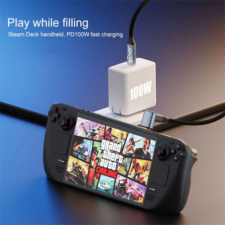 For Steam Deck Gen2 100W USB-C/Type-C Male to USB-C/Type-C Male Stereo Curved Data Cable, Length:3m