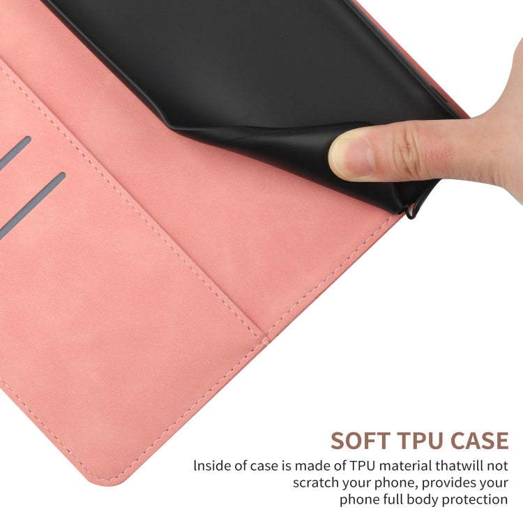 For Sony Xperia 1 V Stitching Embossed Leather Phone Case(Pink)