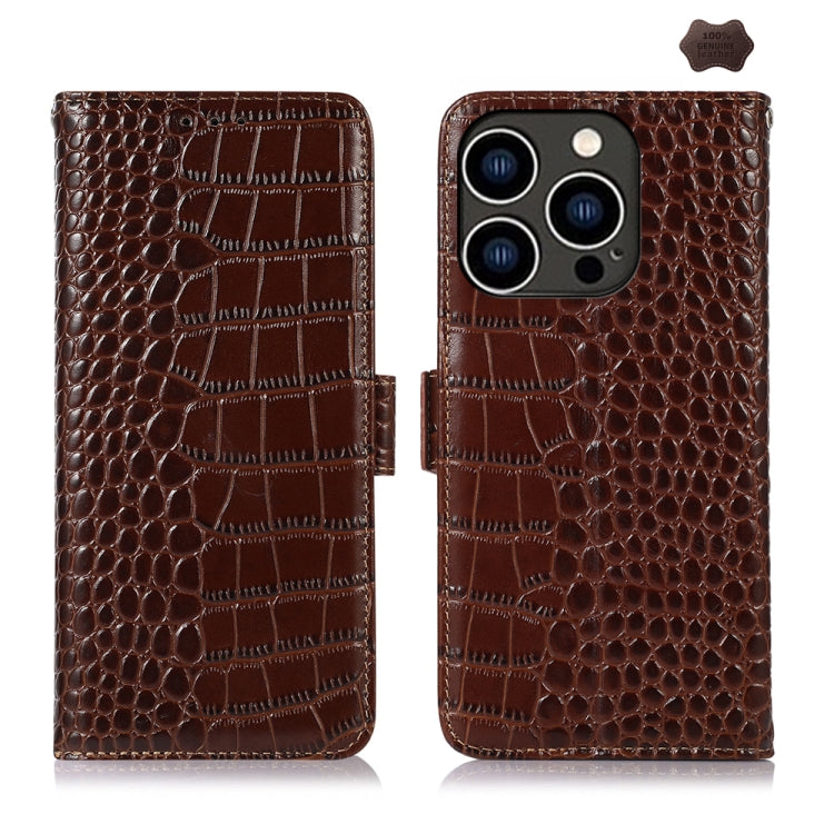 Crocodile Top Layer Cowhide Leather Phone Case, For iPhone 16e / 17e, For iPhone 17 Pro Max, For iPhone 17 Pro, For iPhone 17, For iPhone Air, For iPhone 16 Pro Max