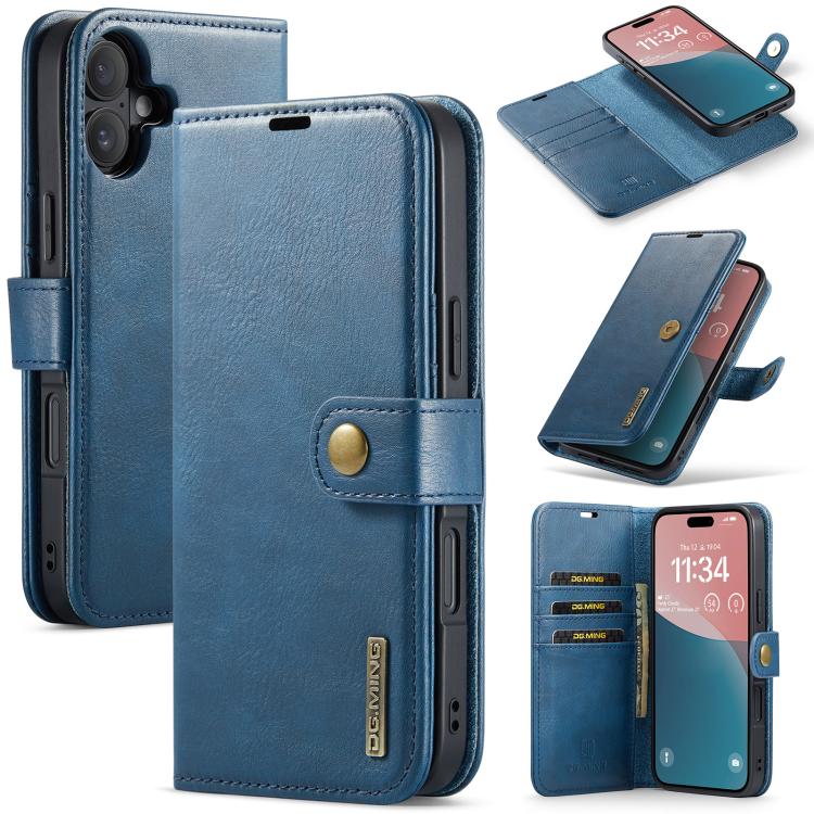 DG.MING Crazy Horse Texture Detachable Magnetic Leather Phone Case, For iPhone 17e / 16e, For iPhone 17 Pro Max, For iPhone 17 Pro, For iPhone 17