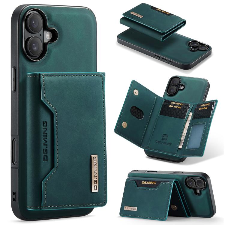 DG.MING M2 Series 3-Fold Card Bag Wallet Leather Phone Case, For iPhone 17e / 16e, For iPhone 17 Pro Max, For iPhone 17 Pro, For iPhone 17