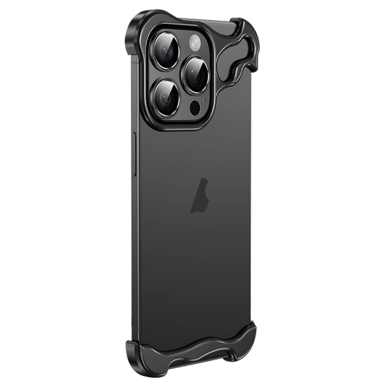 Frameless Metal Corner Pad Phone Case with Lens Film, For iPhone 14 Plus, For iPhone 14, For iPhone 14 Pro, For iPhone 14 Pro Max