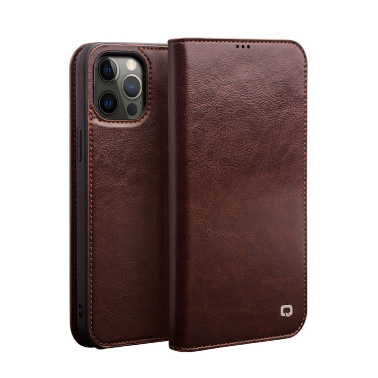 QIALINO Horizontal Flip Leather Case with Holder & Card Slots & Wallet, For iPhone 12 mini, For iPhone 12 / 12 Pro