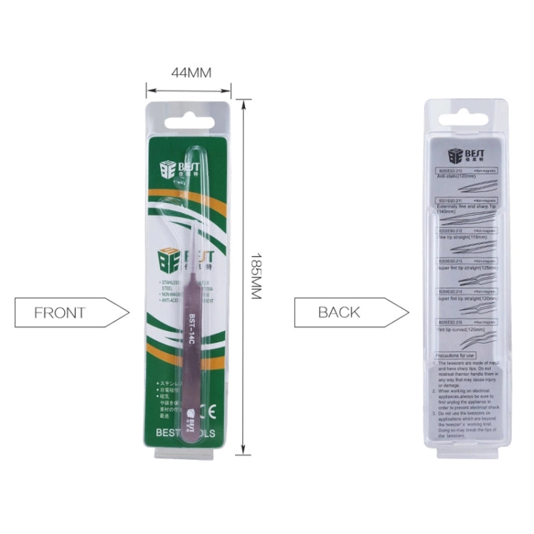 BEST BST-17C Newest Extra Long Precision Stainless Steel Eyelash Extension Volume Tweezers