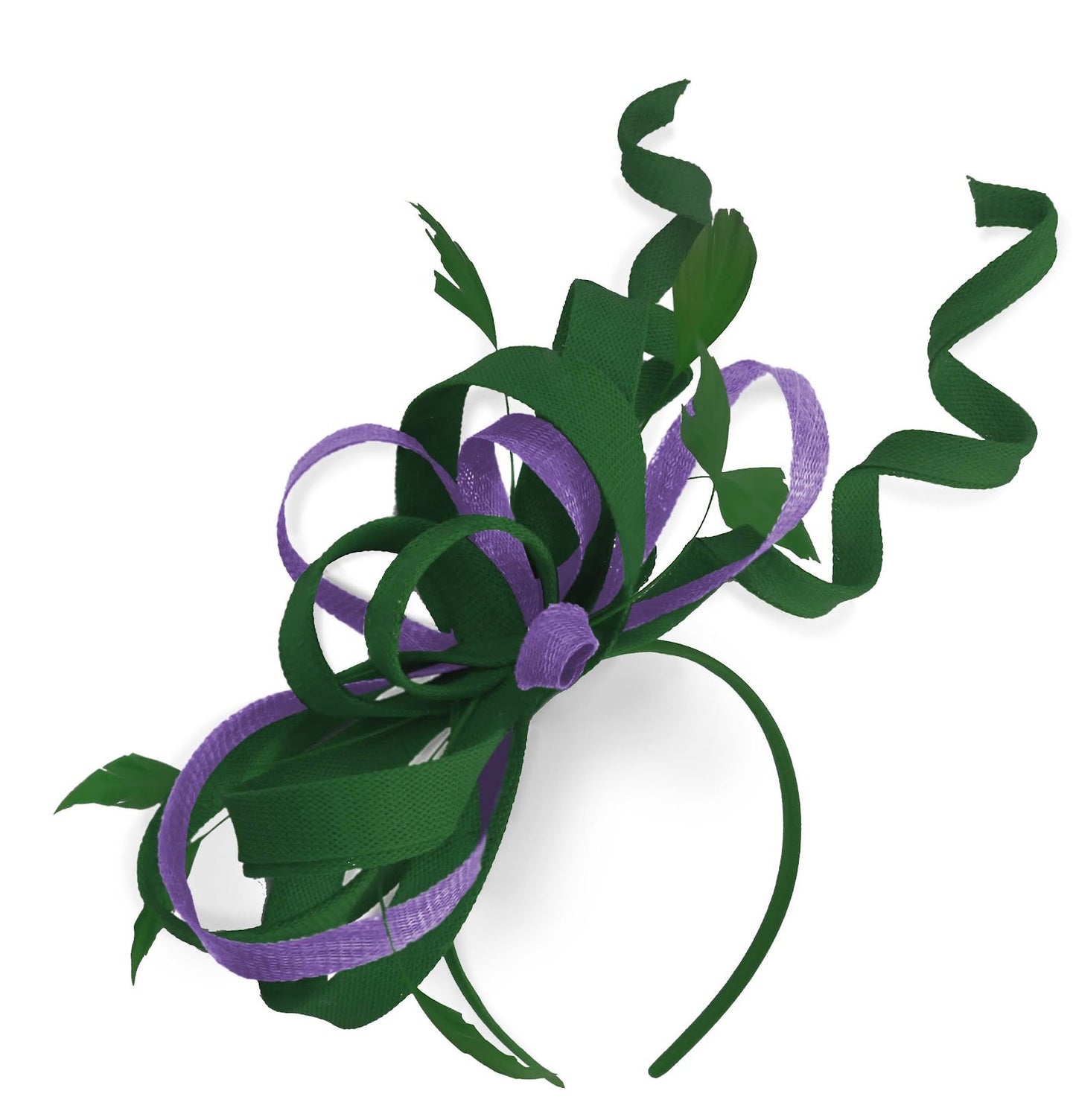 Caprilite Green and Lavender Lilac Purple Wedding Swirl Fascinator Headband Alice Band Ascot Races Loop Net