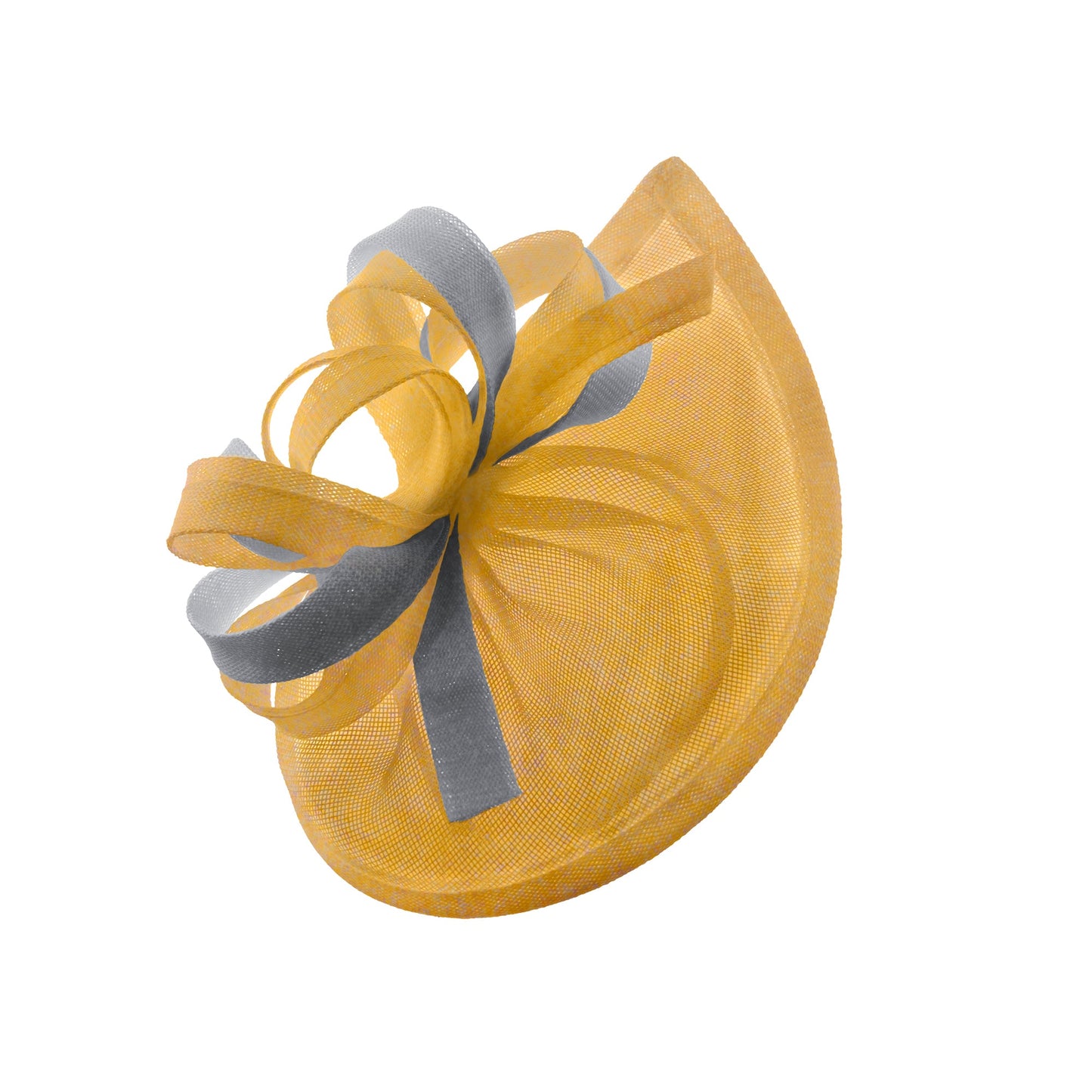 Caprilite Vegan MoonMix Hoop Fascinator Hat on Headband Wedding Ascot Races Bespoke Sinamay Disc - Gold Silver