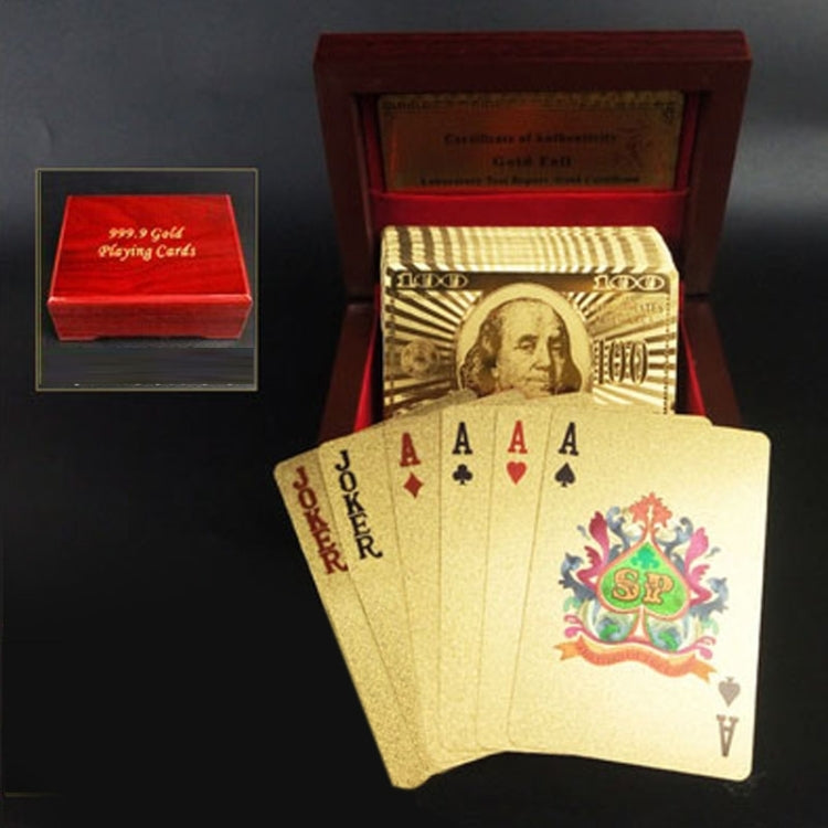 Creative Frosted Back Texture Plastic From Vegas to Macau Playing Cards Texas Poker with Wooden Gift Box, Mosaic Gold Euro Wooden Gift Box, Mosaic Gold Dollar Wooden Gift Box, Mosaic Gold New Dollar Wooden Gift Box, Golden 100 Euro Wooden Gift Box