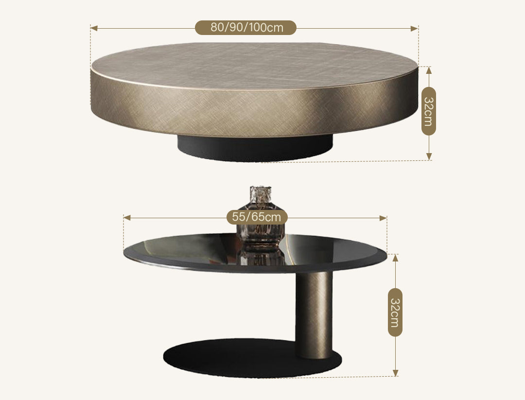 Gold Nesting Coffee Table, With Black Side Table