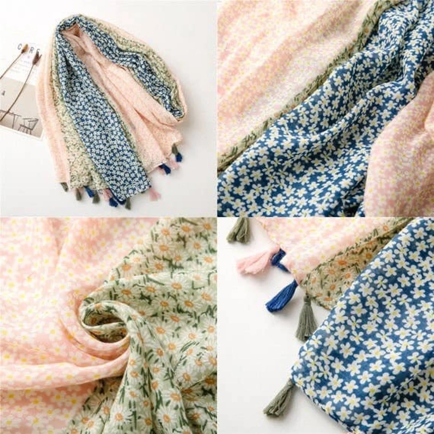 TD Handmade Voile Scarves Classic Long Fashion Gypsy Style Polyester with Digital Animal Printing for Spring Summer Autumn