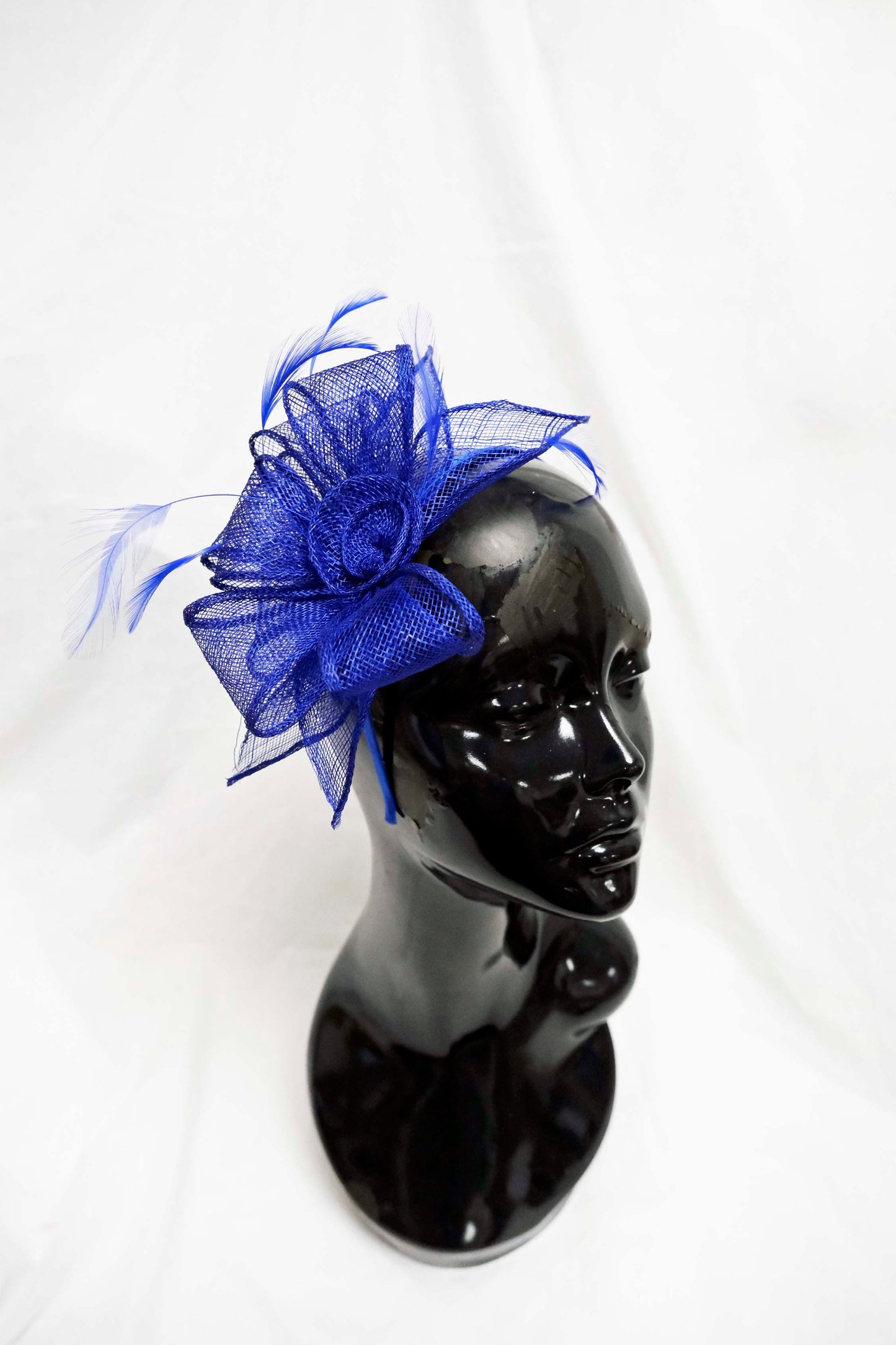 Navy Sinamay Flower Fascinator Weddings Ascot Hatinator Races