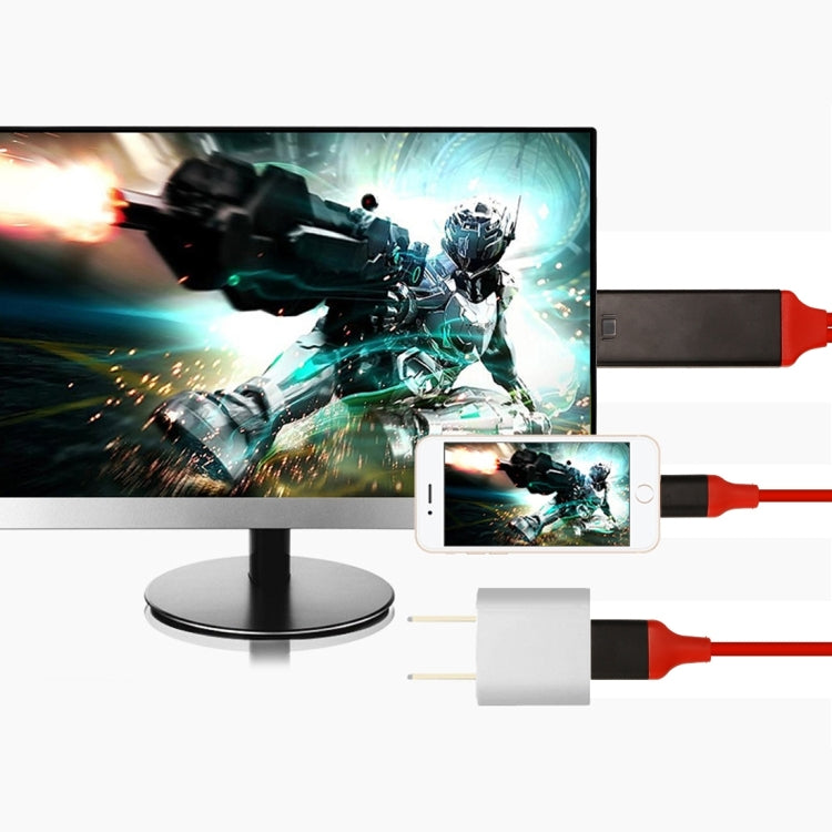 8 Pin Male to HDMI & USB Male Adapter Cable, Length: 2m(Red)