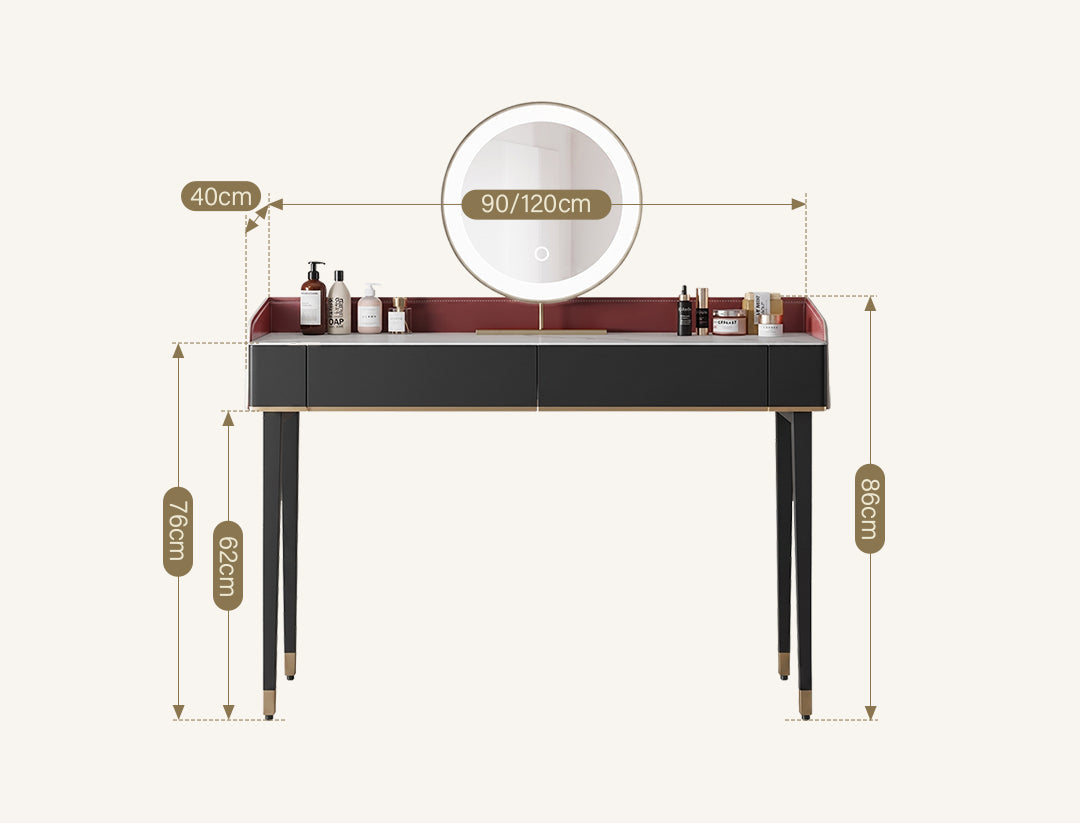 Ivoree Dressing Table With Drawers, Wood