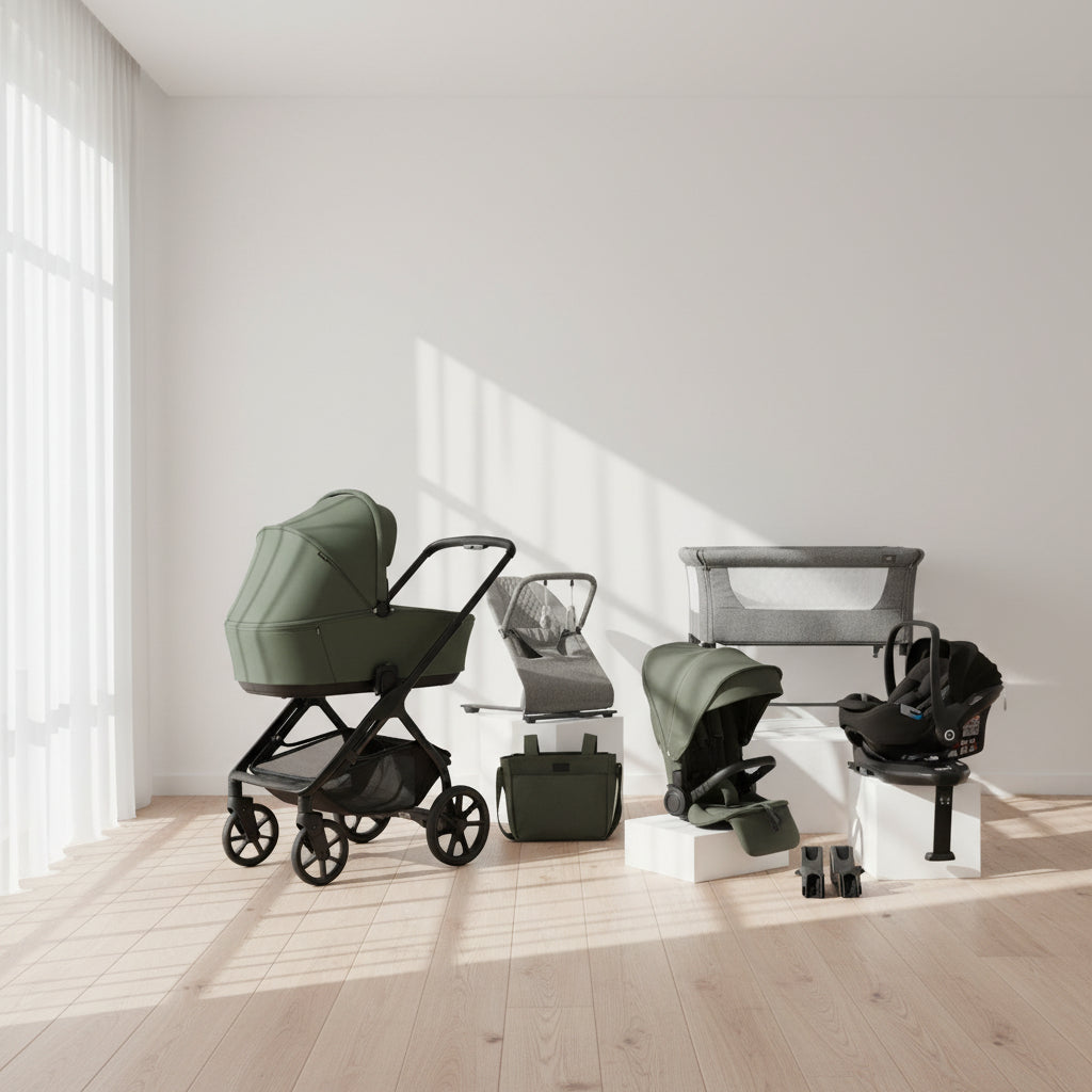 Jane Keep Trio Kombibaby 360 Lie-Flat Car Seat Travel System + Nursery Bundle