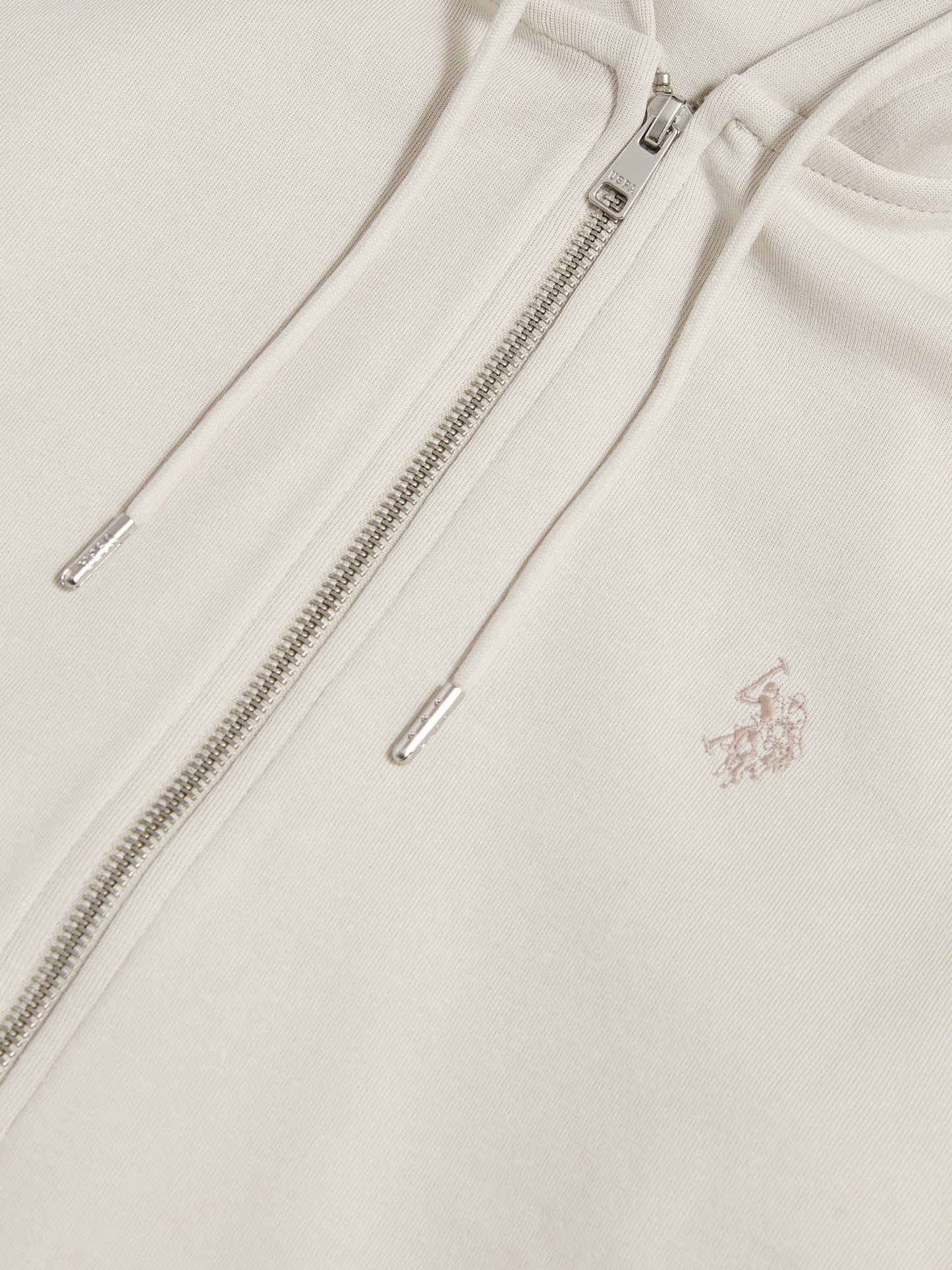 Mens Double Horsemen Interlock Zip Hoodie Beige