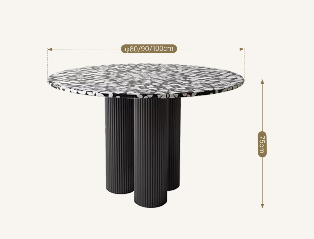 Martinez Small Round Dining Table, Marble