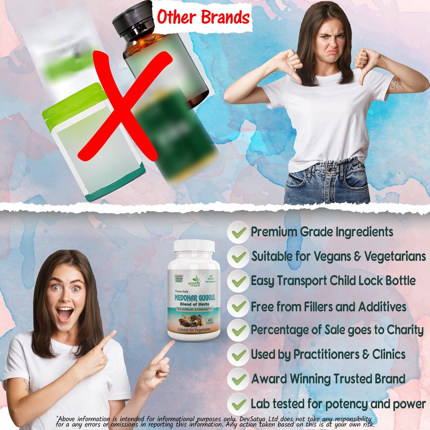 Ayushya Medohar Guggul Capsules (Wellness Guggul) Healthy Weight Support - Vegan, Gluten Free, Non-GMO, 60 Capsules