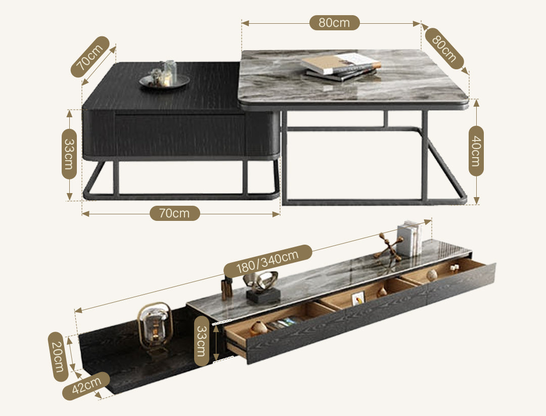 Nathan Nesting Coffee Table Set, Sintered Stone