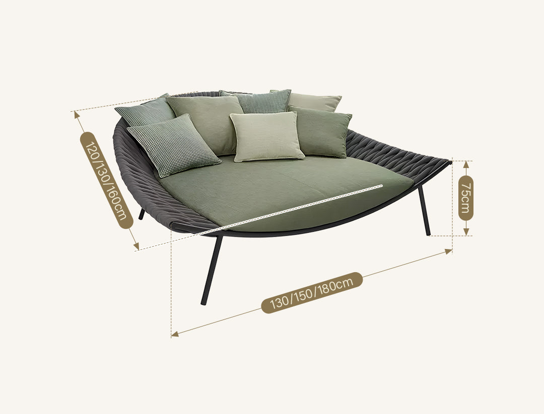 Neptune Outdoor Garden Sofa, Textilene Rope Woven Outdoor Couch Sofa