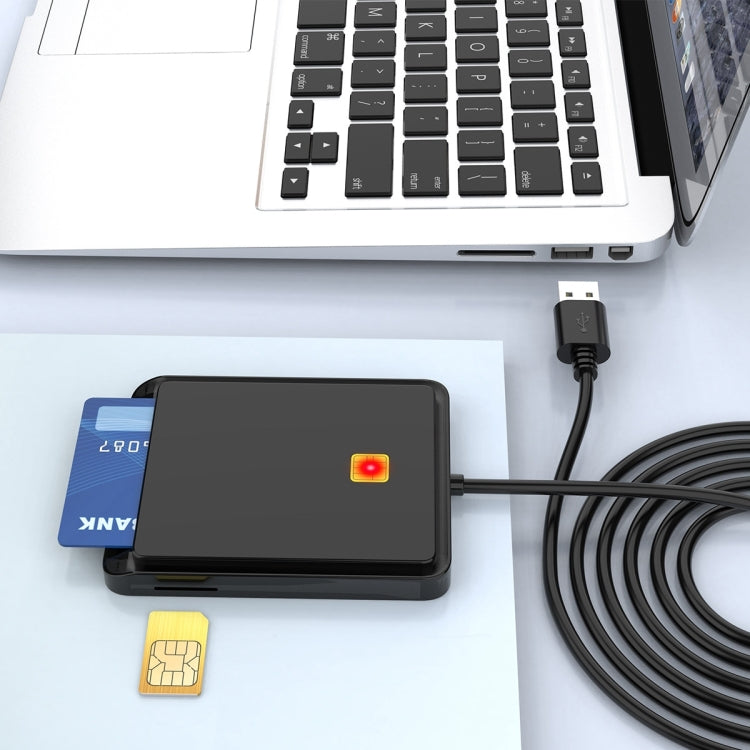 Rocketek CR317 USB 2.0 SIM / ID / CAC Smart Card 2 in 1 Card Reader (Black)
