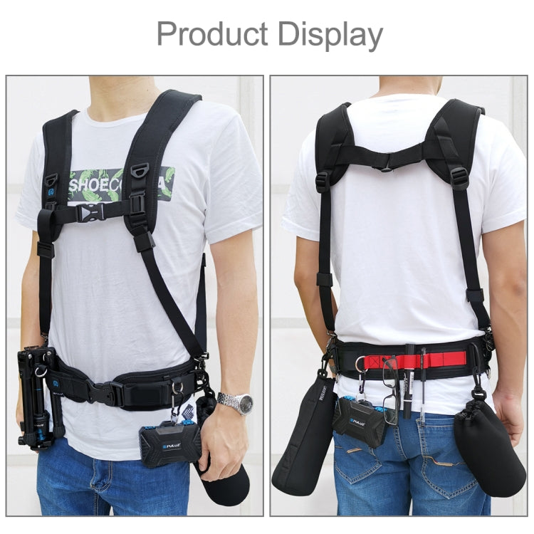 PULUZ 2 in 1 Multi-functional Bundle Waistband Strap + Double Shoulders Strap Kits with Hook for SLR / DSLR Cameras, 2 in 1 Kits