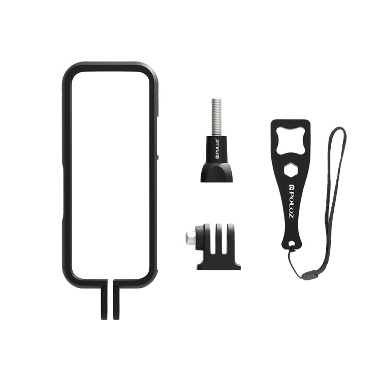 For Insta360 X3 PULUZ ABS Protective Frame with Adapter Mount & Screw(Black)
