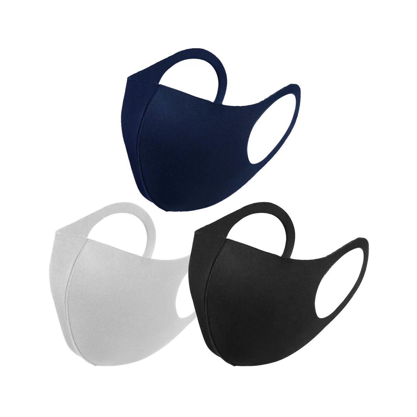 Childrens Size 6 Pack Mix Colour Black Navy Grey Reusable Fabric Face Masks Covering Washable Adult Size
