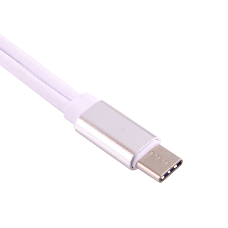 USB-C / Type-C Male to 3.5mm Female & Type-C Female Audio Adapter(Silver)