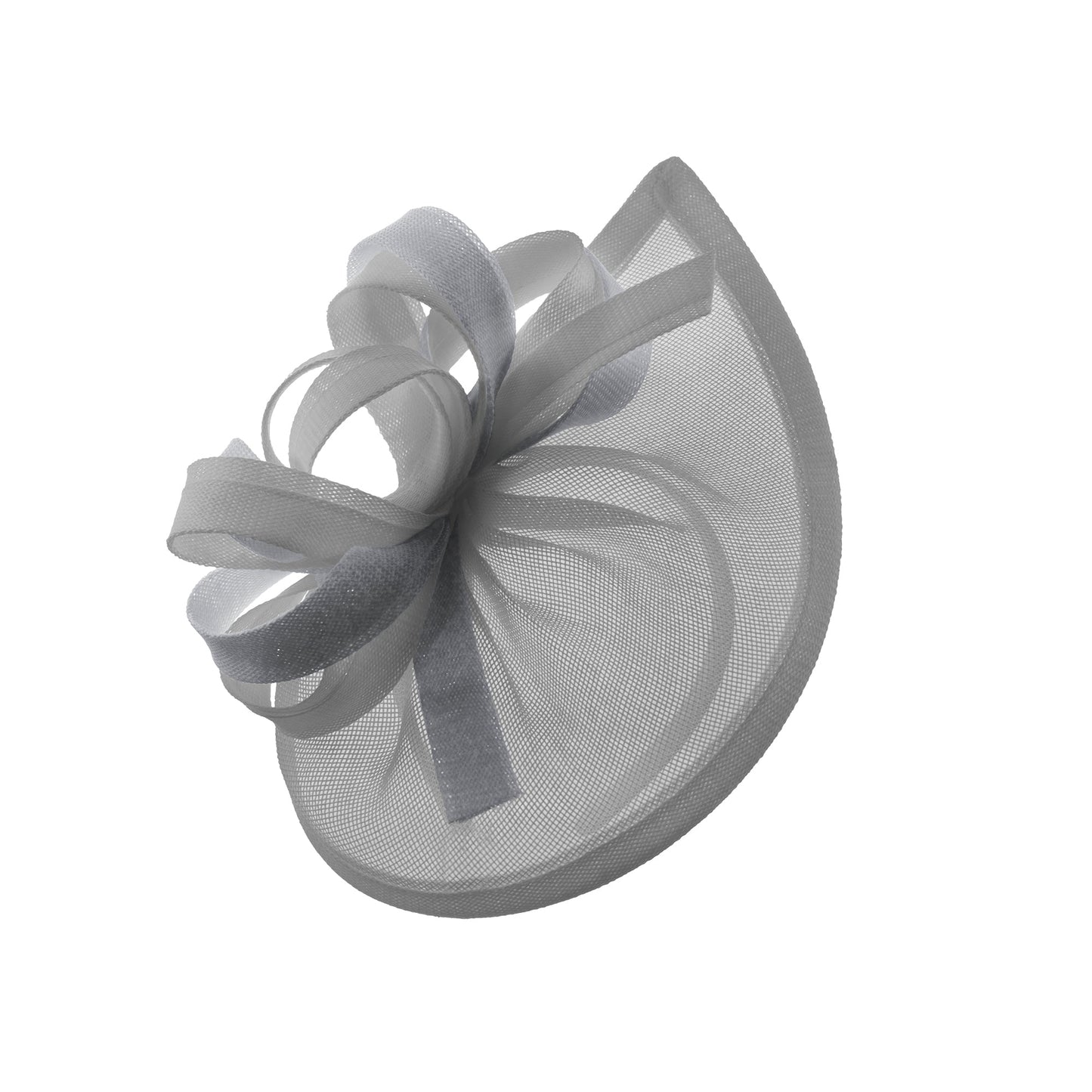 Caprilite Vegan MoonMix Hoop Fascinator Hat on Headband Wedding Ascot Races Bespoke Sinamay Disc - Silver Silver