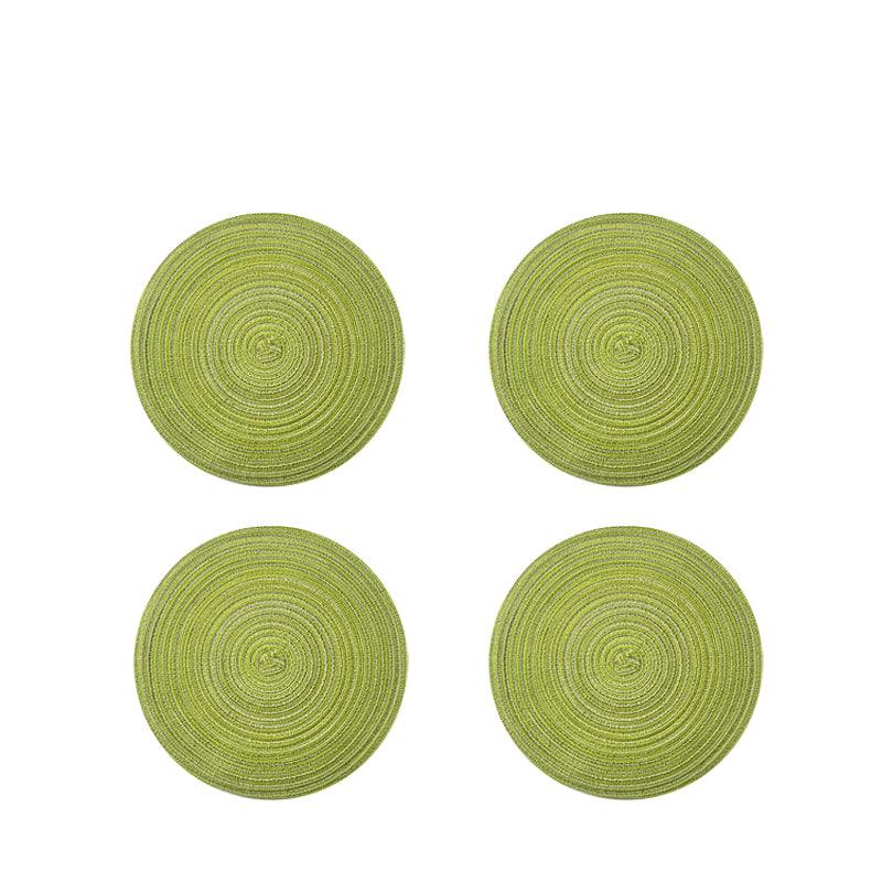 Round Braided Woven Placemats, Set of 4 Pieces