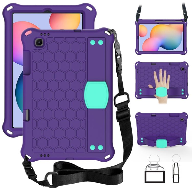 Honeycomb Design EVA + PC Material Four Corner Anti Falling Flat Protective Shell With Strap, For Galaxy Tab S6 Lite P610, For Galaxy Tab S6 Lite P610