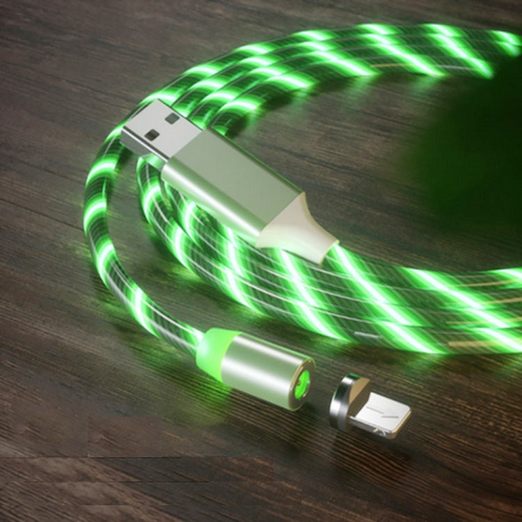 USB to 8 Pin Magnetic Suction Colorful Streamer Mobile Phone Charging Cable, Length: 1m, 1m