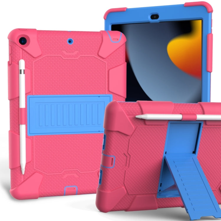 For iPad 10.2 Shockproof Two-Color Silicone Protection Case with Holder & Pen Slot, For iPad 10.2