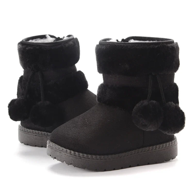 Children's Winter Snow Boots – Warm Plush-Lined Zip-Up Casual Shoes | Anti-Slip Rubber Sole | Unisex Boys & Girls | EU 21–35 | 4 Colours