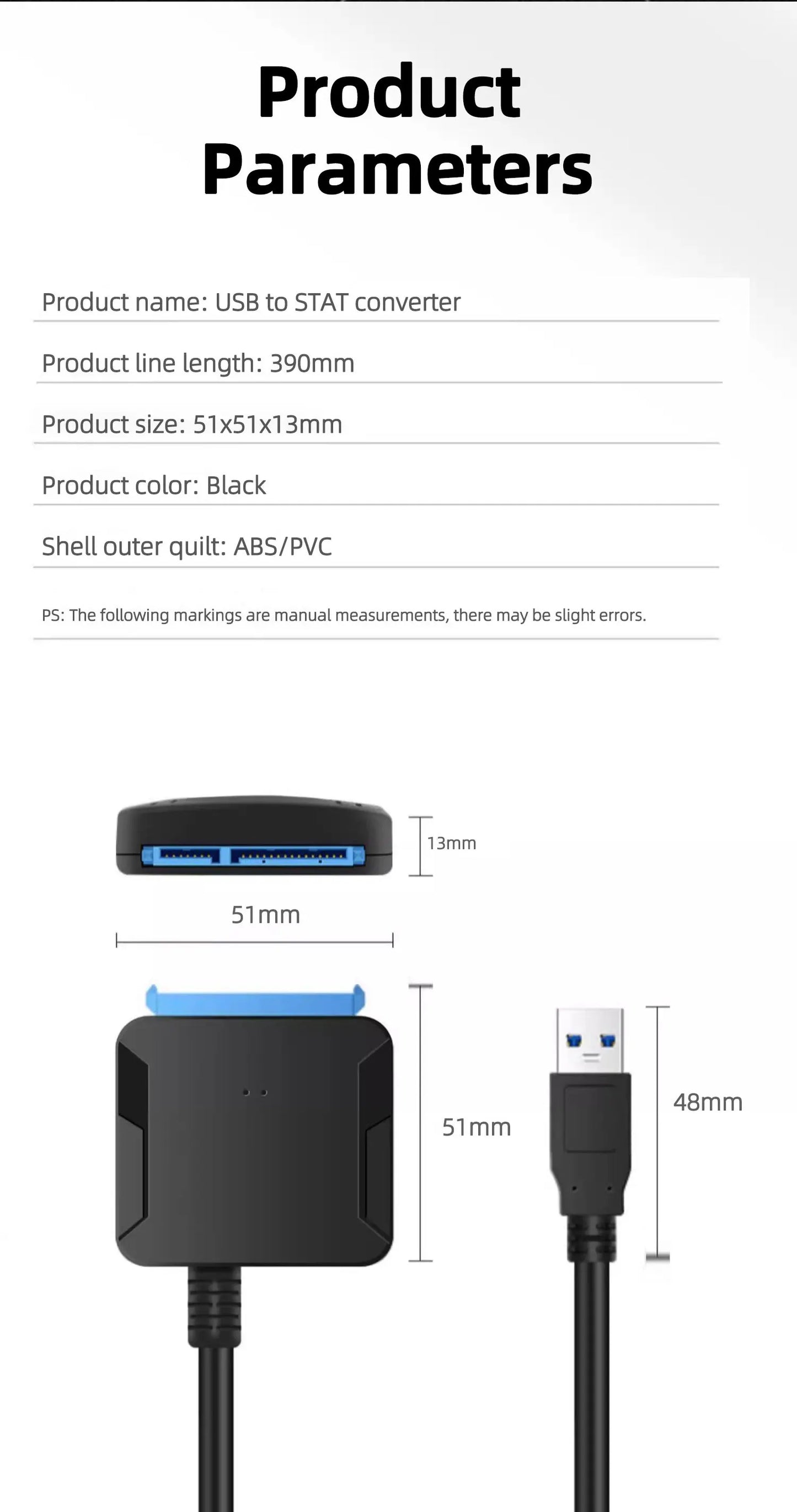 Coolcirc SATA to USB 3.0 Cable Up to 6 Gbps for 2.5 Inch External HDD SSD Hard Drive SATA Adapter USB 3.0 to Sata III Cord