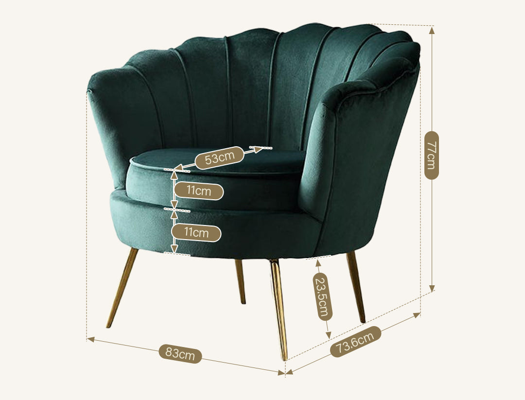 Shell Armchair, Velvet