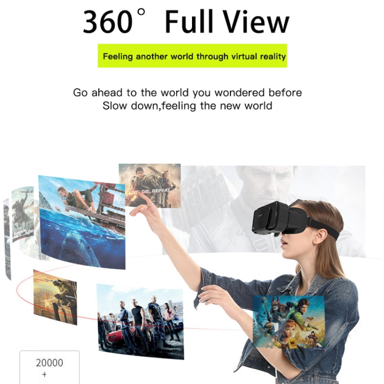 VRSHINECON G10 Headwear 3D Virtual VR Glasses, G10 Black