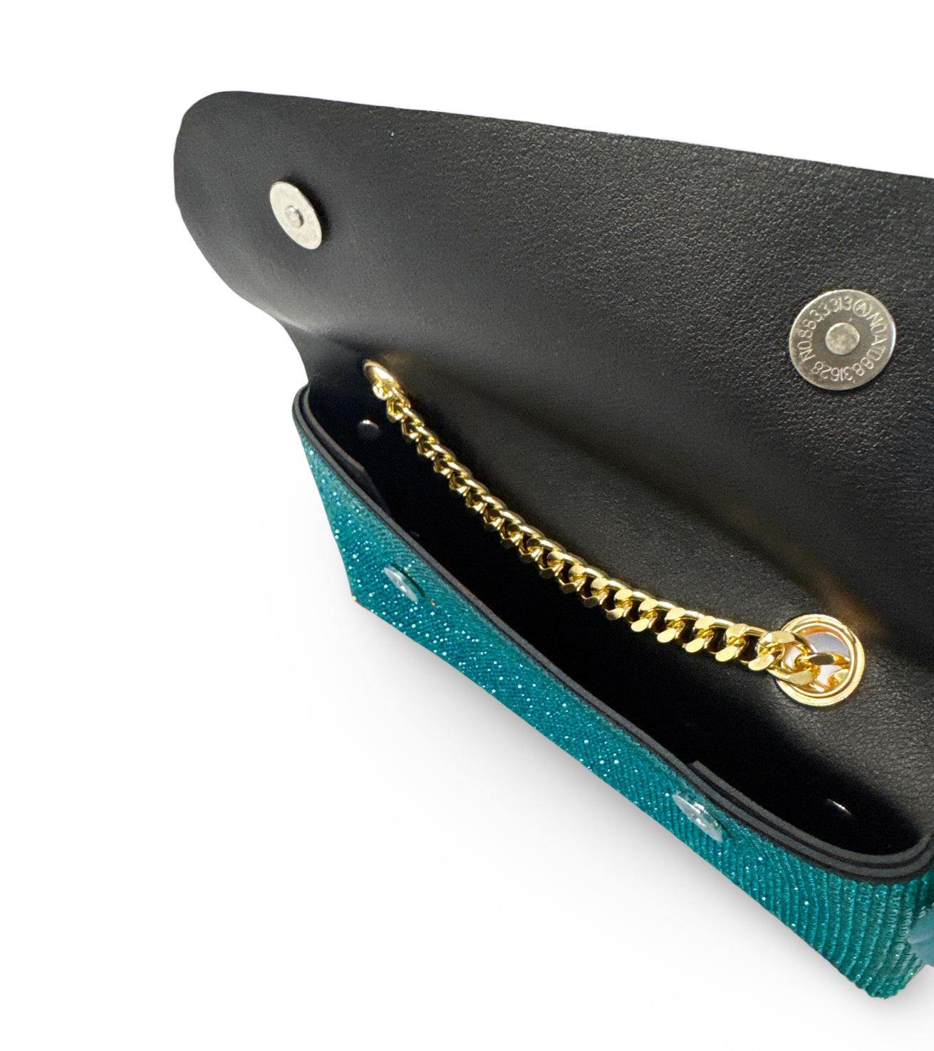 Caprilite Small Crossbody Bag Sparkly Crystal Clutch Fold Handbag Teal Turquoise
