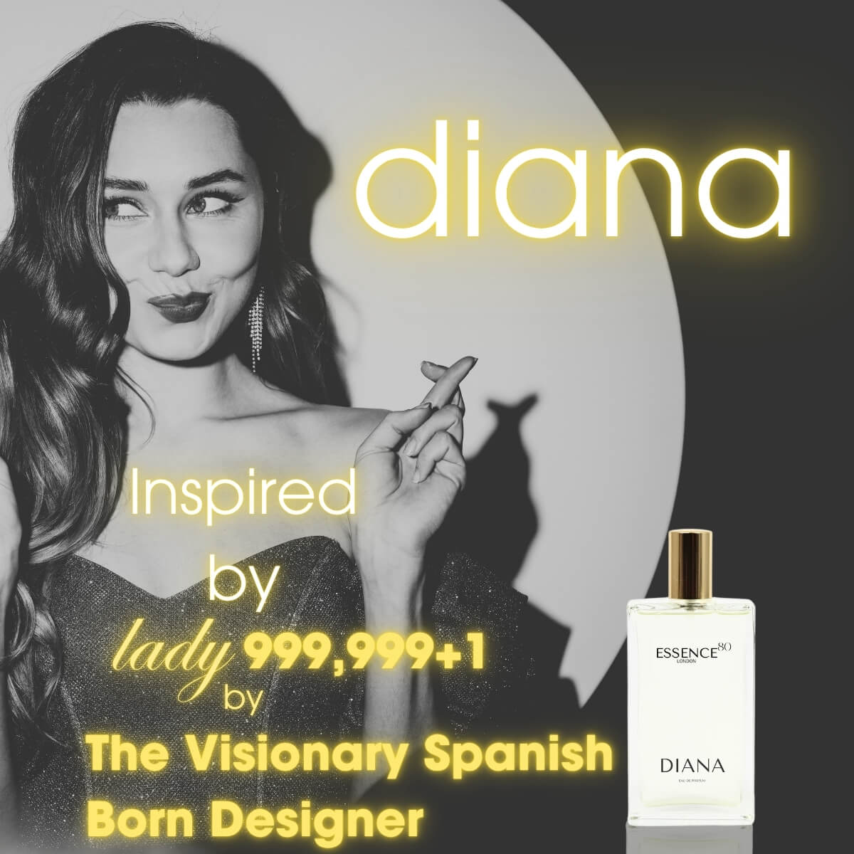Inspired by "Lady 999,999+1" by The Visionary Spanish-Born Designer - Diana Scented Candle