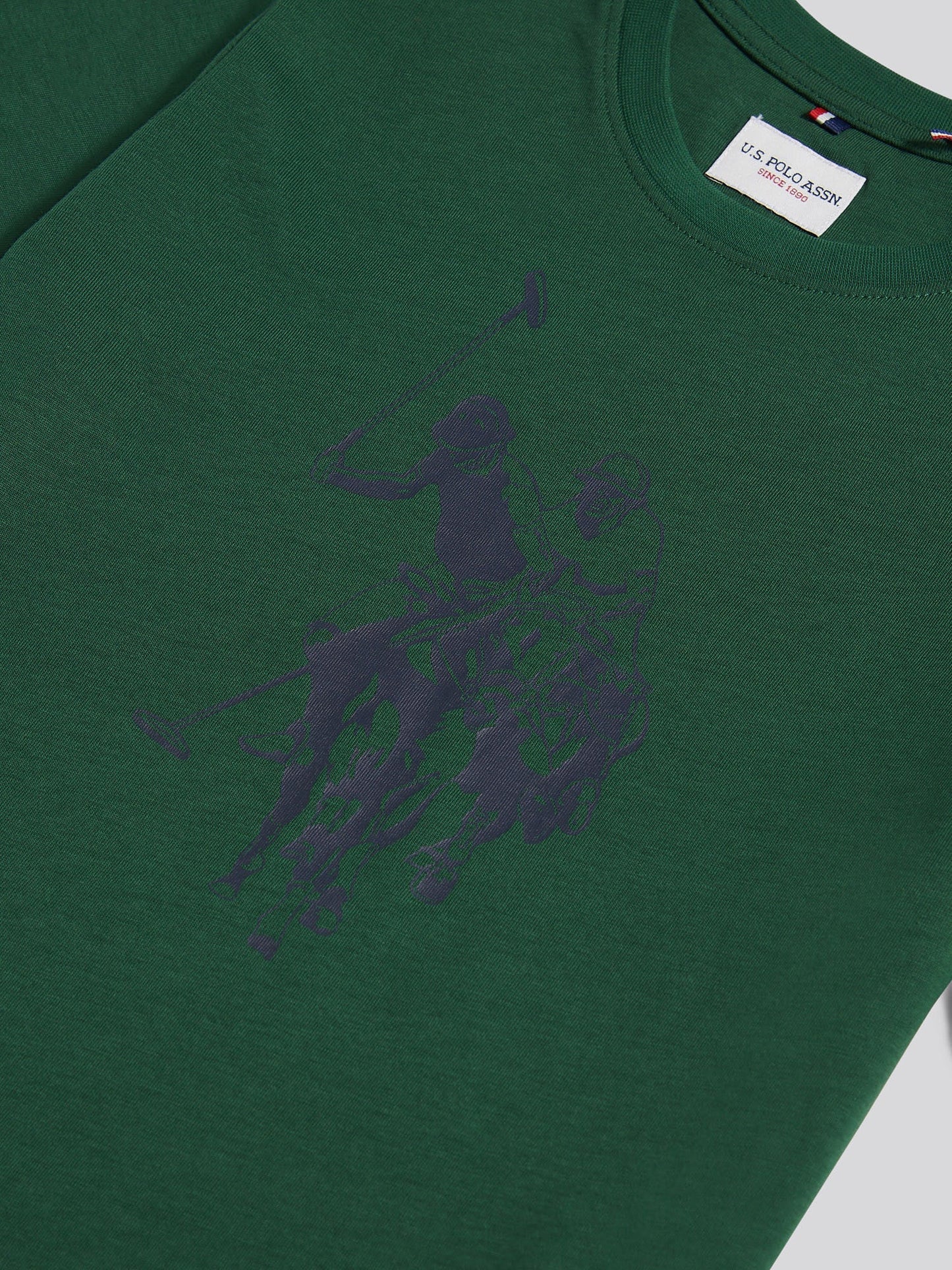 Boys Double Horsemen Graphic T-Shirt in Pineneedle