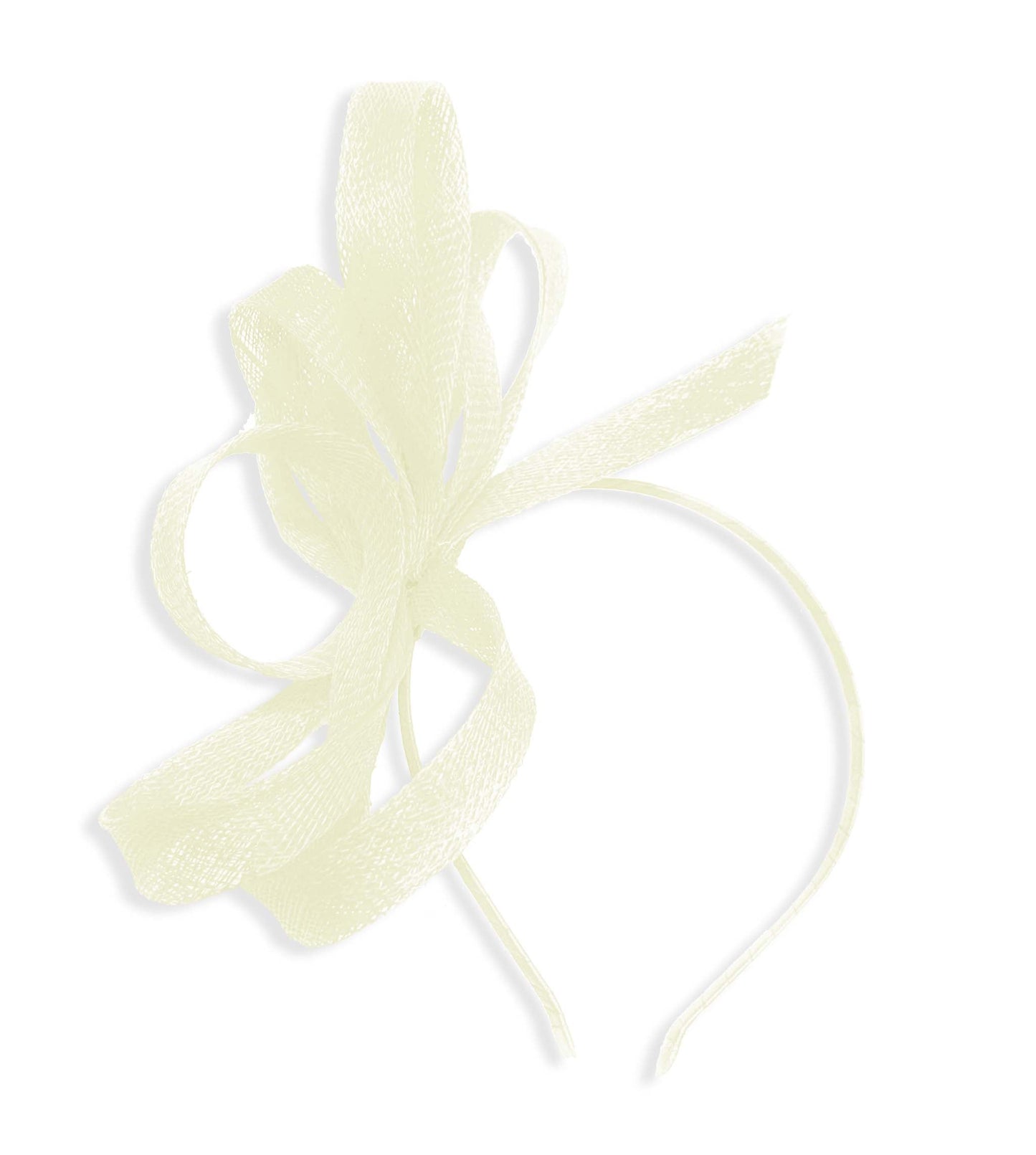 Caprilite Cream Vegan Fascinator on Headband Wedding Sinamay Full Hoop Ladies Day Ascot Races