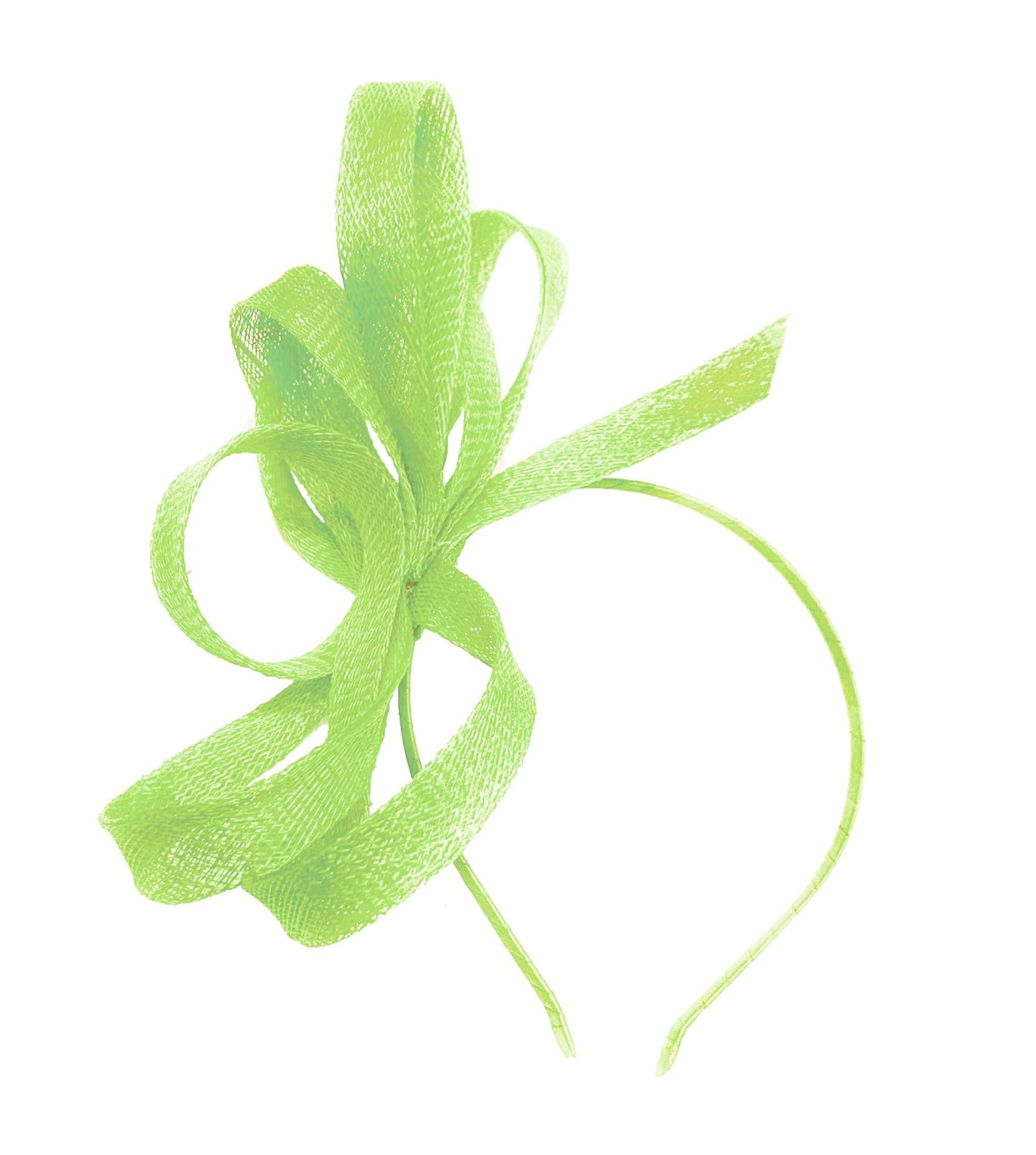 Caprilite Apple Green / Lime Green Vegan Fascinator on Headband Wedding Sinamay Full Hoop Ladies Day Ascot Races