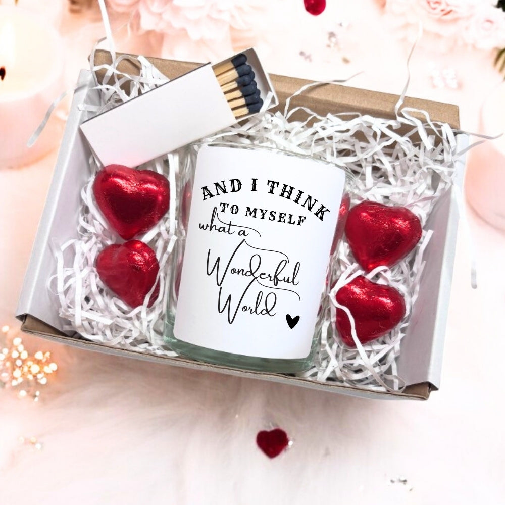 What A Wonderful World Candle Gift Set | Keepsake for Friend, Family