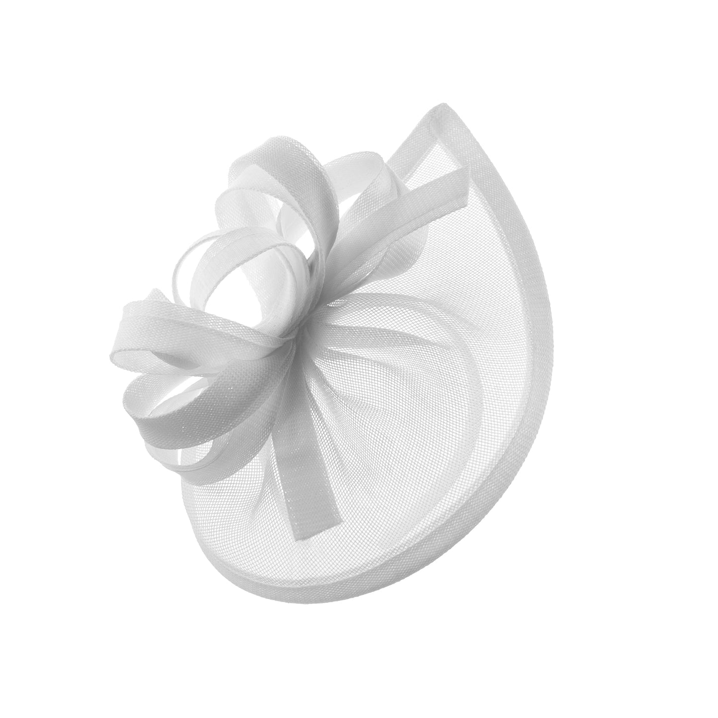 Caprilite Vegan MoonMix Hoop Fascinator Hat on Headband Wedding Ascot Races Bespoke Sinamay Disc - White White