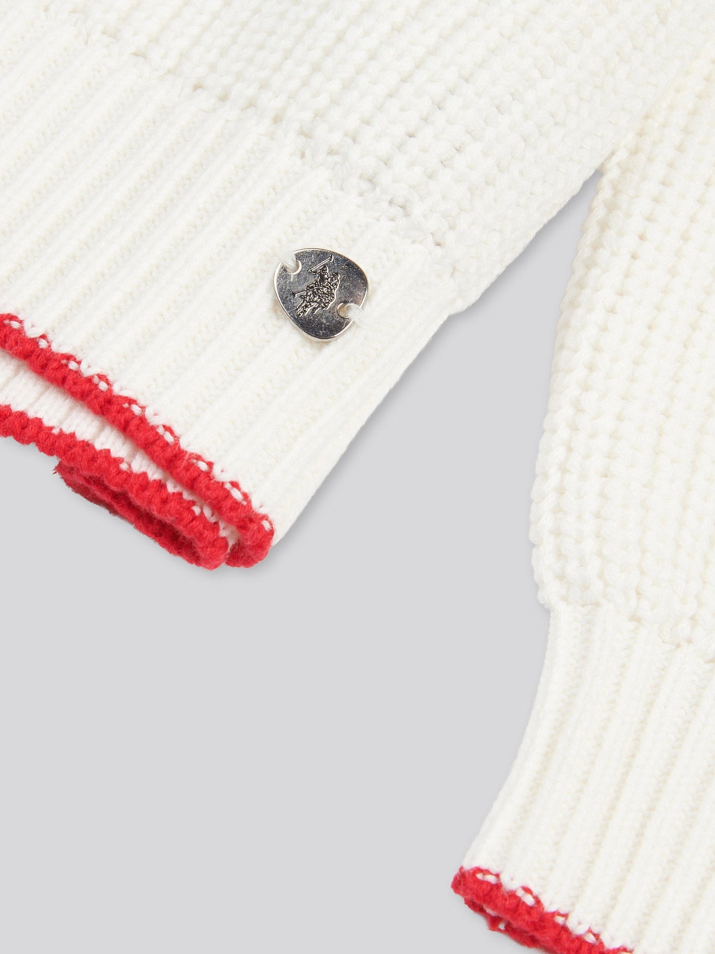 Womens Braid Cable Cricket Jumper in Marshmallow