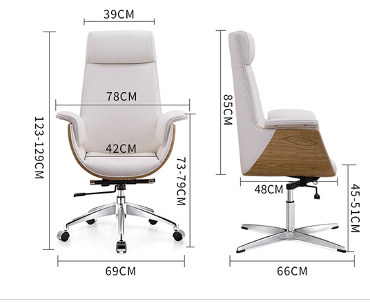 E43 Office Chair, High Back, Grey / Black