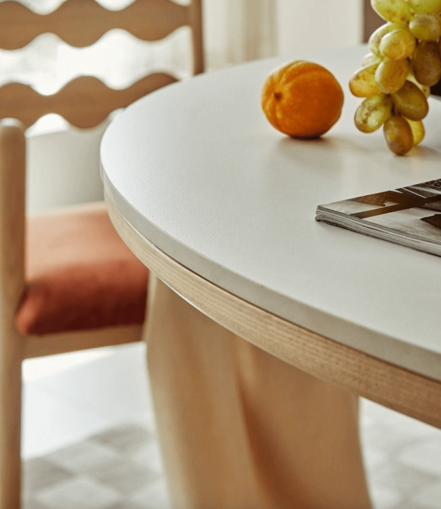 Bek Round Dining Table, White