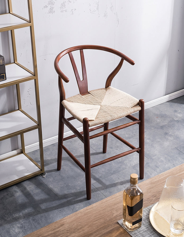 Wishbone Bar Stool Black Ash