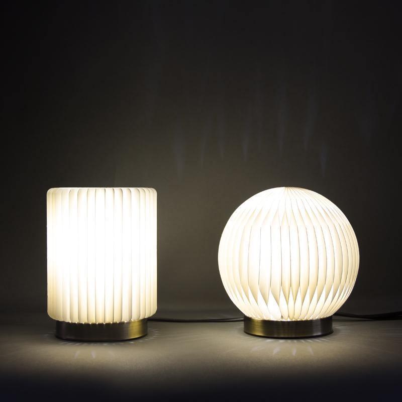 Accordion Table Lamp, Ball Shape And Cylinder Shape