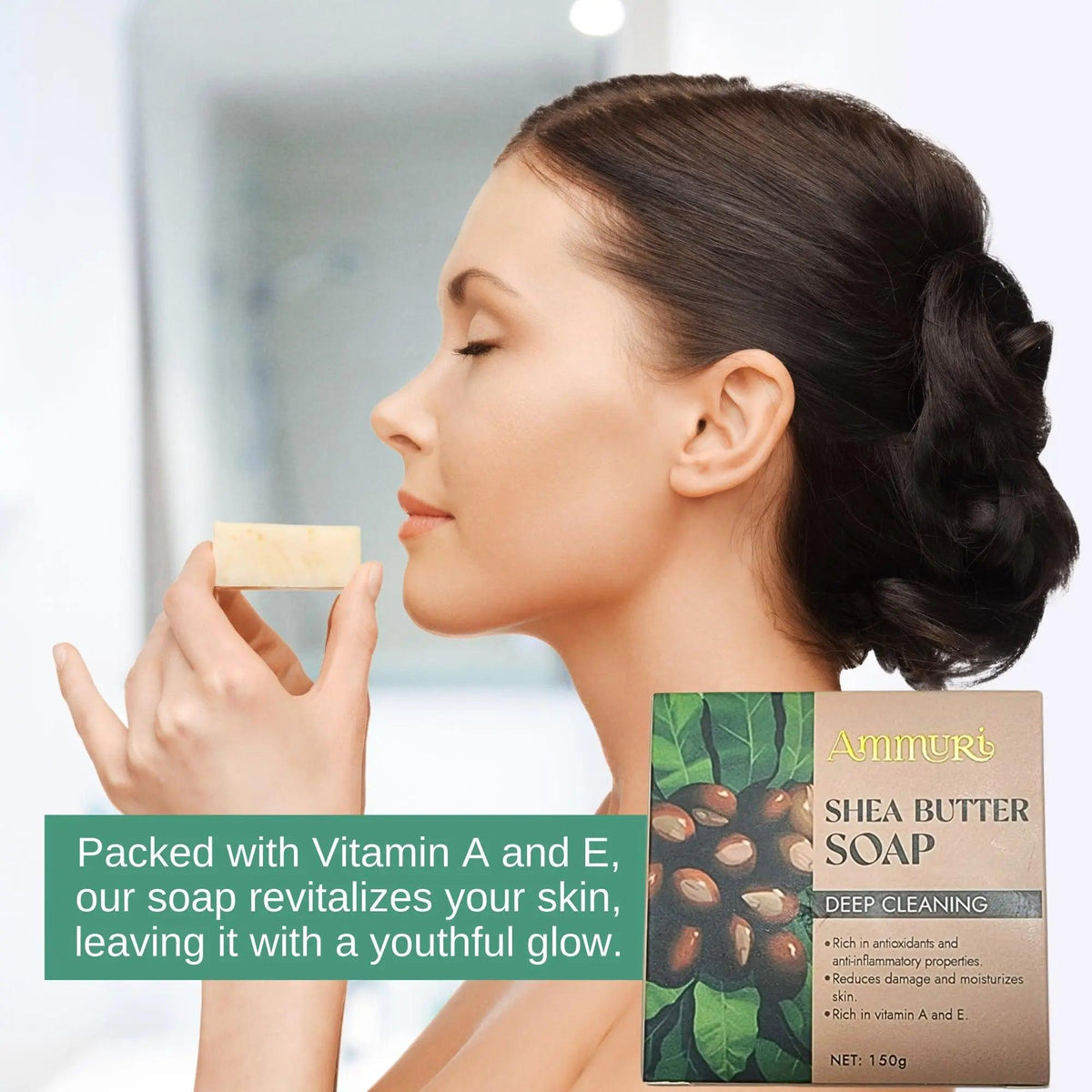 Ammuri Shea Butter Luxury Bar Soap 250g | Gentle Cleansing & Soft Skin